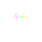 Text graphic with the word 'Spring' in pastel colors on a black background